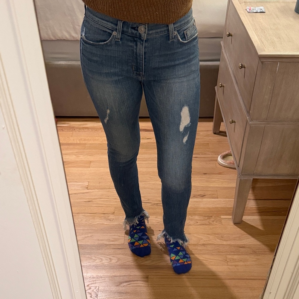 Hudson Jeans Distressed Blue Skinny Jeans